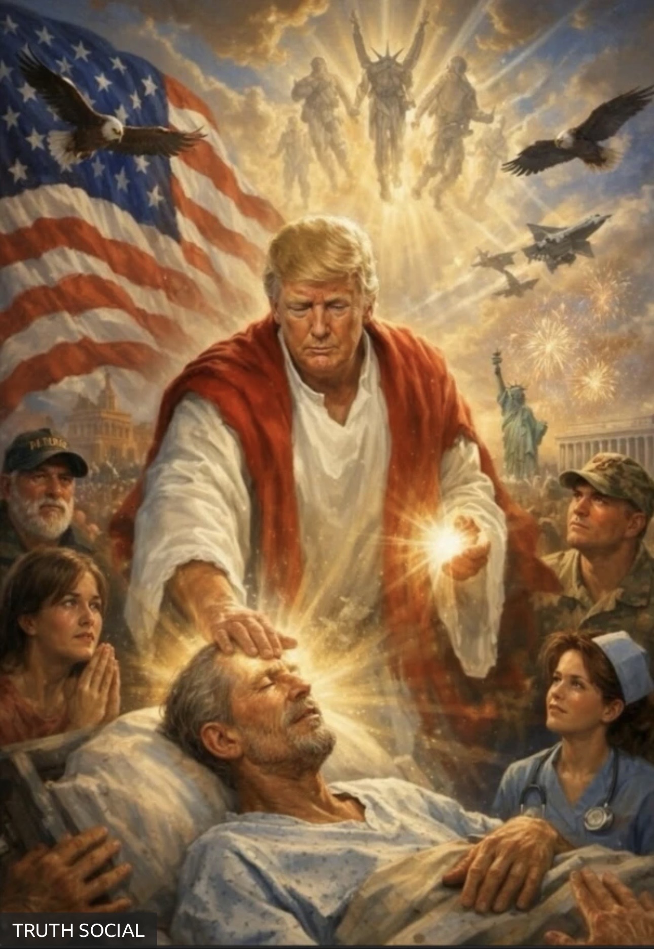 Trump borra imagen donde salía “haciendo milagritos” y prende el avispero
